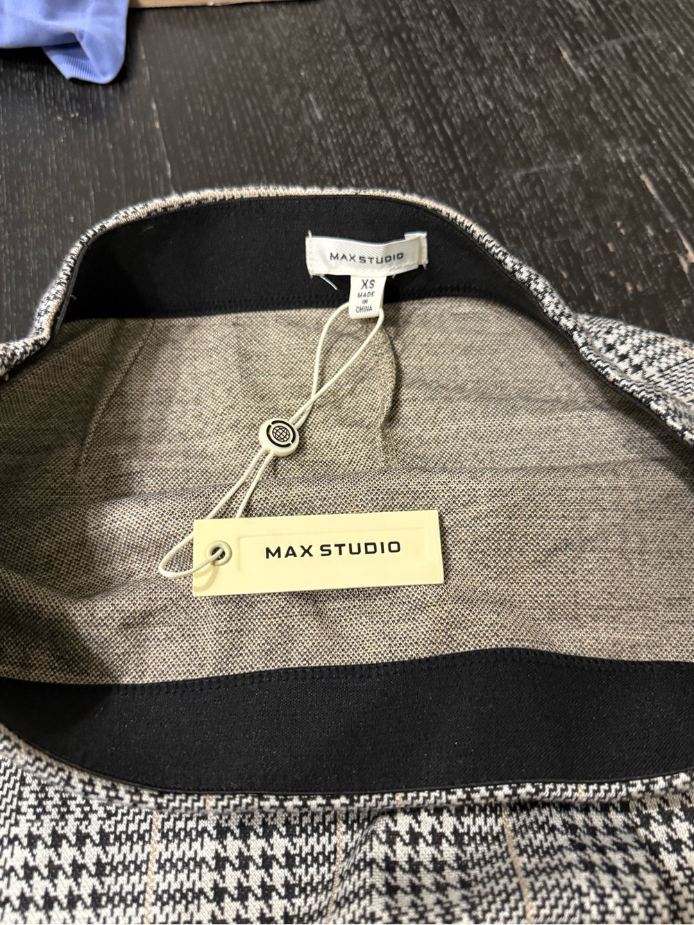 Max Studio Black & White Plaid Mini Skirt